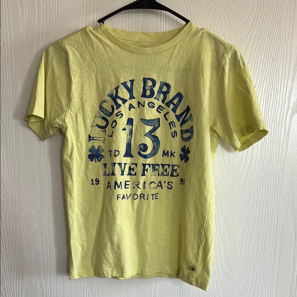 Lucky Brand Kids Tee in Yellow with Blue Graphic